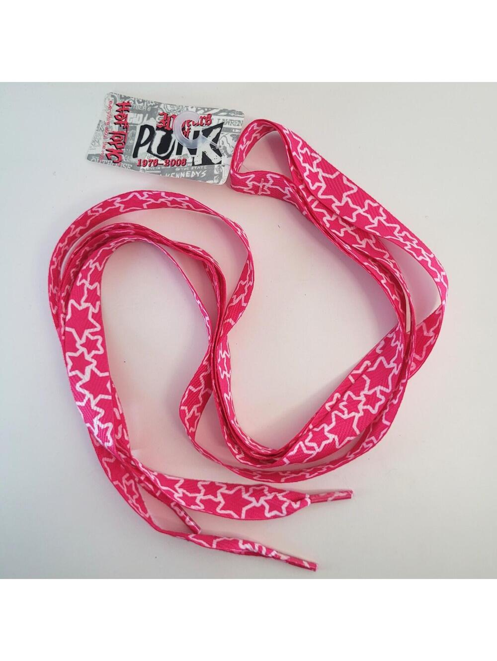 Hot Topic 30 Years of Punk 1976-2006 Y2K Pink Star Shoelaces 48" - NEW